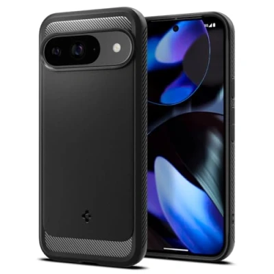 Afbeelding van Spigen Rugged Armor Hoesje Geschikt voor Google Pixel 9 / Pro Back Cover met Air Cushion Carbon Matte Zwart