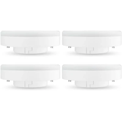 Afbeelding van LUTW GX53 LED lamp, 6 W, komt overeen met 50 W halogeen, 2700 K, warmwit licht, niet dimbaar, stralingshoek: 120, 556 lm, inbouwspot GX53, voor kasten, vitrines, kast, 4 stuks