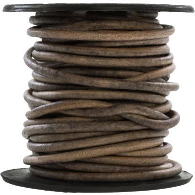 Afbeelding van DQ Leer Vintage (1 mm) Natural Dark Ash Brown (10 Meter)