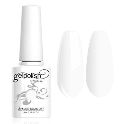 Afbeelding van Vishine Soak Off UV LED gel nagellak 8ml wit gelakt #020