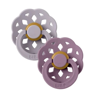 Afbeelding van BiBS Boheme Pacifier Stage 1 Fopspeen 2 stuks Fossil Grey / Mauve