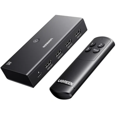 Afbeelding van UGREEN HDMI Switch 4K 60Hz 3 ingangen 1 uitgang schakelaar 2.0 1080P 3D HDR10 USB C opladen Dolby Vision Atmos met afstandsbediening compatibel PS5 4 Pro Xbox TV Stick Chromecast Blu Ray