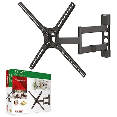 Afbeelding van Barkan Muurbeugel 29 inch 65 inch/74cm 165cm Vlak/Gebogen TV Kijkhoek, Uittrekbaar, Draaibaa