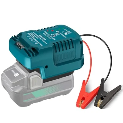 Afbeelding van Autoaccubooster, draagbare auto accustarter, motoraccubooster, noodstarter, adapter Makita 18 V, springkabel voor auto, springstarter 12 draagbaar