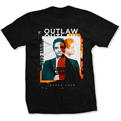 Afbeelding van Johnny Cash Heren Tshirt 2XL Outlaw Photo Zwart