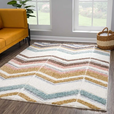 Afbeelding van Vloerkleed Focus Molly Hoogpolig Fluffy Scandinavisch Multi 140x200 cm Rechthoek Polypropyleen Tapijtenloods