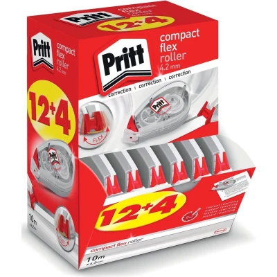 Afbeelding van Pritt correctieroller Compact Flex 4,2 mm x 10 m, doos 12 + 4 gratis
