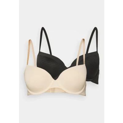 Afbeelding van Dorina Louise 2PACK Beugel BH, Dames, Maat: 85A, Black/beige