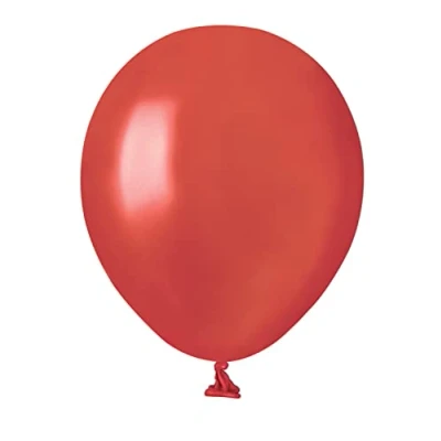 Afbeelding van Set van 100 parelmoer ballonnen hoogwaardig natuurlijk latex, A50 (Ø 13 cm/5 inch), rood