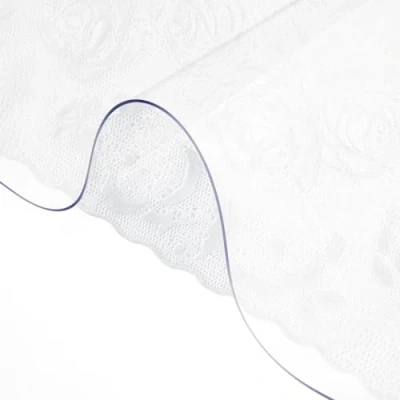 Afbeelding van VEVOR Transparant rechthoekig tafelkleed, 101,6 x 203,2 cm, transparante pvc tafelfolie, dikte 1,5 mm, op maat gesneden met 2 stoffen tafelkleden van 30 46 tafelbescherming voor