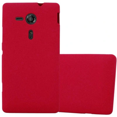 Afbeelding van Cadorabo Hoesje geschikt voor Sony Xperia SP in FROST ROOD Beschermhoes gemaakt van flexibel TPU silicone Case Cover