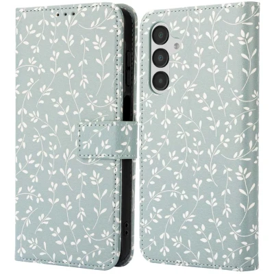 Afbeelding van imoshion Hoesje Geschikt voor Samsung Galaxy A16 (5G) Design Bookcase smartphone Smoke Green Flowers