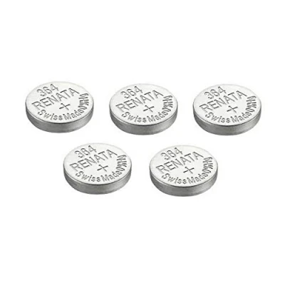 Afbeelding van Renata 5 x zilveroxide horlogebatterijen, gemaakt in Zwitserland, 0% kwik, lange levensduur, zilver, 364 of SR621SW AG1