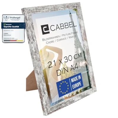 Afbeelding van CABBEL Set van 1 fotolijst, A4 formaat, mdf berkenhout, met onbreekbaar plexiglas, modern, 21 x 30 cm