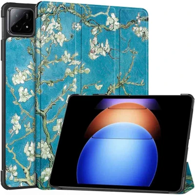 Afbeelding van iMoshion Tablet Hoes Geschikt voor Xiaomi Pad 6S Pro 12.4 Design Trifold Bookcase Groen /Green Plant