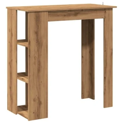 Image de vidaXL Table de bar avec étagère chêne artisanal bois d&#039;ingénierie856761