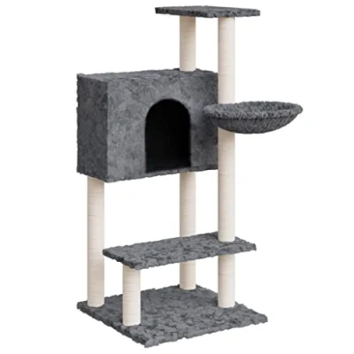 Afbeelding van Kattenmeubel met sisal krabpalen 108,5 cm donkergrijs