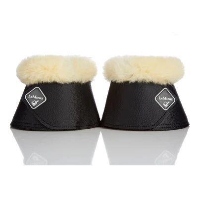 Image de LeMieux Cloches d&#039;Obstacles WrapRound Peau d&#039;Agneau Noir/Naturel Cob