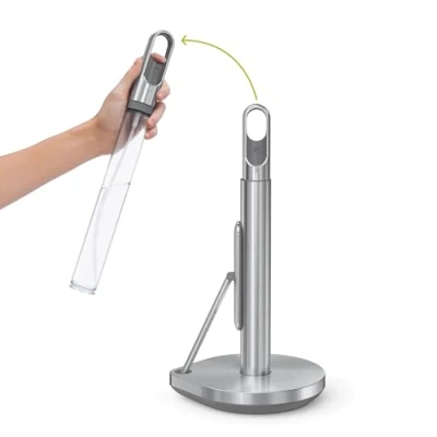 Afbeelding van Simplehuman Keukenrolhouder met klemarm en Pomp Zilver Roestvast Staal