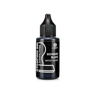 Afbeelding van Octopus Fluids Inkt voor stempelkussen en stempelmachines, 30 ml, zwart, olievrij