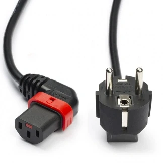 Afbeelding van ACT AK5259 230V Stroomkabel CEE7/7 (Haaks) Lockable Zwart 2 meter