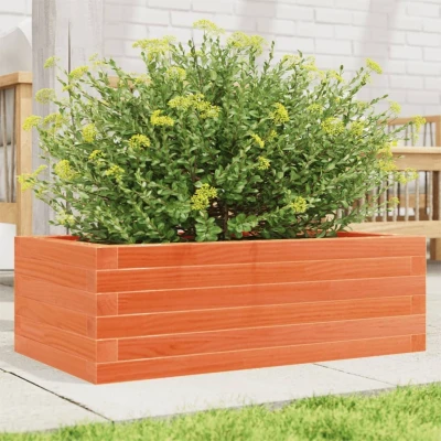 Afbeelding van Plantenbak 70x40x23 cm massief grenenhout wasbruin