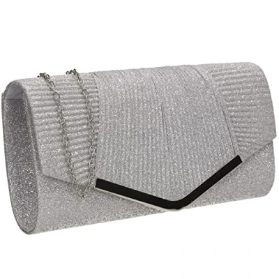 Afbeelding van SwankySwans Emma clutch voor dames, zilver.