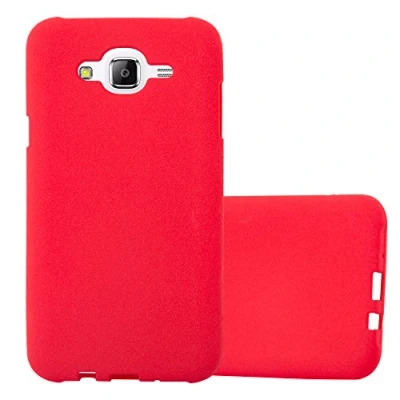 Afbeelding van Cadorabo Hoesje geschikt voor Samsung Galaxy J7 2015 in FROST ROOD Beschermhoes gemaakt van flexibel TPU silicone Case Cover