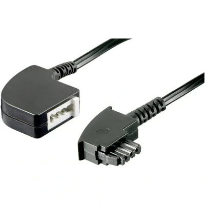 Afbeelding van Basetech Telefoon (analoog) Verlengkabel [1x Telefoonstekker Duitsland (TAE F) 1x Telefoonkoppeling F)] 6.00 m Zwart