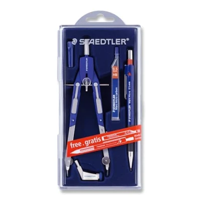 Afbeelding van STAEDTLER Mars 552 Comfort passer PROMO set met gratis vulpotlood en fijnstiften