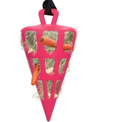 Afbeelding van Hay Slowfeeder Fun&amp;Flex Wortel Ø 22 CM hooi voor paarden Geschikt grazende dieren Tegen stalververling Bevordert de gezondheid Tot 1 kg Roze
