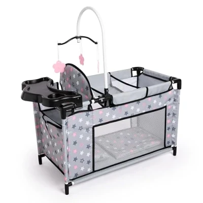 Afbeelding van Bayer Design 62607AA Poppenbed met geïntegreerde kinderstoel, luiertafel, beweegbaar, poppenaccessoire