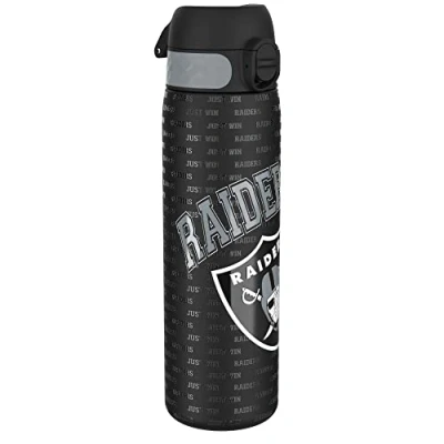 Afbeelding van ION8 Drinkfles van roestvrij staal, 600 ml, lekvrij, gemakkelijk te openen, veilige vergrendeling, vaatwasmachinebestendig, draaggreep, duurzaam, 3D motief NFL, Raiders