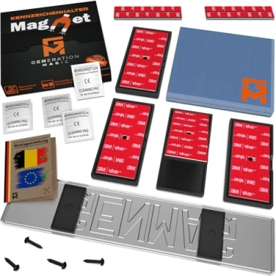 Afbeelding van GENMAG® 2 x magnetische kentekenplaathouder zonder frame voor auto kentekenplaathouders auto.