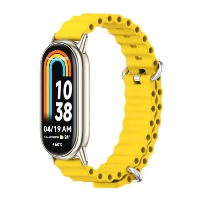 Afbeelding van Ocean siliconen bandje Geel Xiaomi Smart band 8