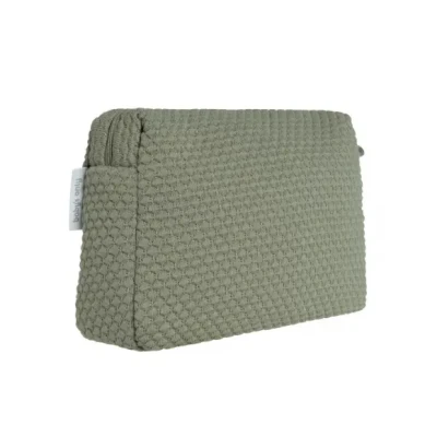 Afbeelding van Baby&#039;s Only Baby Toilettasje Cozy Verschoningstasje gemaakt van teddystof Luieretui Urban Green 25x10x20 cm Met ritssluiting