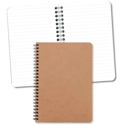 Afbeelding van Clairefontaine 78536C collectie Age Bag een tabak met spiraalbinding, A5, 14,8 x 21 cm, 100 pagina&#039;s, gelinieerd, wit papier, 90 g, glanzende kaartomslag ledernerf