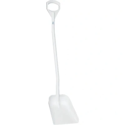 Afbeelding van Vikan Schoppen Ergonomische Schop Met Lange Steel En Klein Blad Van Polypropyleen Hoogte 1280mm 340x270x75mm Wit
