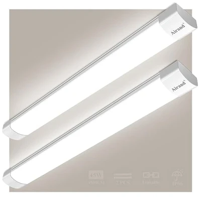 Afbeelding van neon led balk 150 cm ledbuis 45 W 4500 lm plafondlamp waterdicht IP66 plafondverlichting lamp natuurlijk wit 4000 K licht voor garage keuken kantoor werkplaats binnen en buiten, 2 stuks