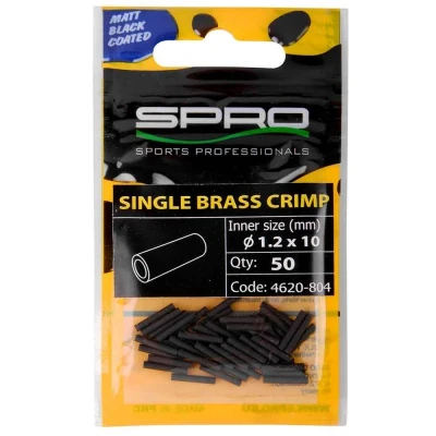 Afbeelding van Spro Single Brass Crimp &#039;Matt Black&#039; 1,6mm (50 stuks) Klein materiaal