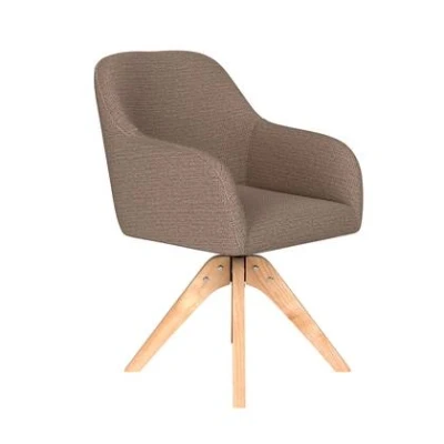 Afbeelding van Housecraft Living Otis Eetkamerstoel Draaibaar Hout Taupe