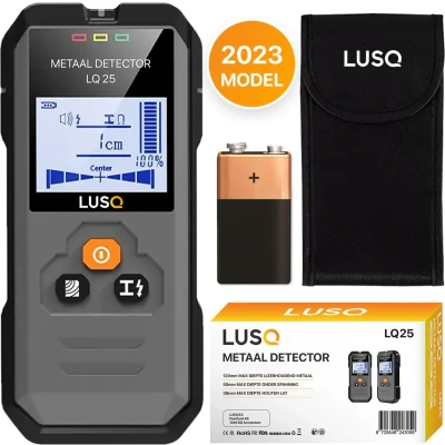 Afbeelding van LUSQ Leidingdetector Detecteert tot 120 mm Diep Automatisch Kalibreren Hout Metaal Leidingen en Bedrading Inclusief 9V Batterij