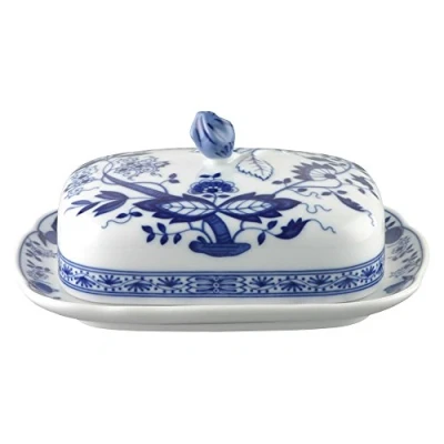 Afbeelding van Hutschenreuther Hutschreuter 02001 720002 15169 botervloot, porselein, 20,9 x 14 11,2 cm, 250 g, blauw