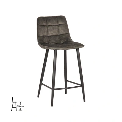 Afbeelding van Jelt barkruk 65cm velvet donkergroen