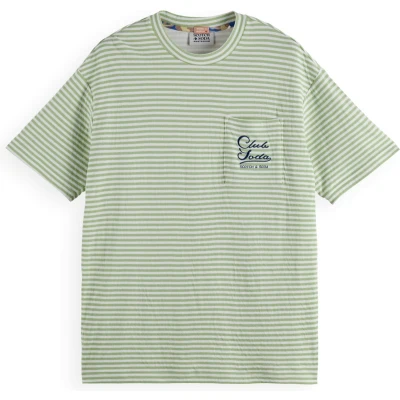 Afbeelding van Scotch &amp; Soda Relaxed FIT Pocket Tshirt print, Heren, Maat: Medium, Pistachio