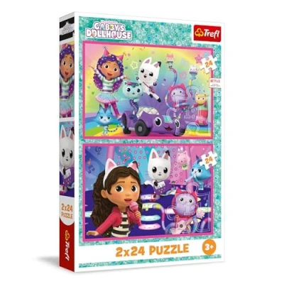 Afbeelding van Trefl Puzzle 2 x 24 Gabby&#039;s Dollhouse (24 onderdelen)