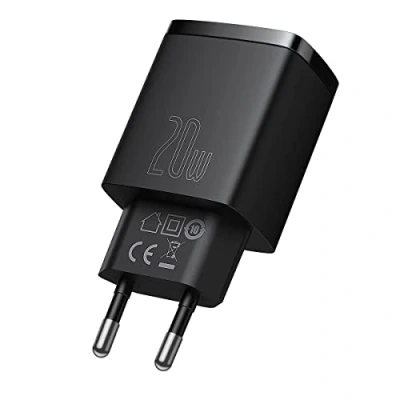 Image de Chargeur Rapide Compact Baseus USB / Type C 20W 3A 3.0 Noir (CCXJ B01)