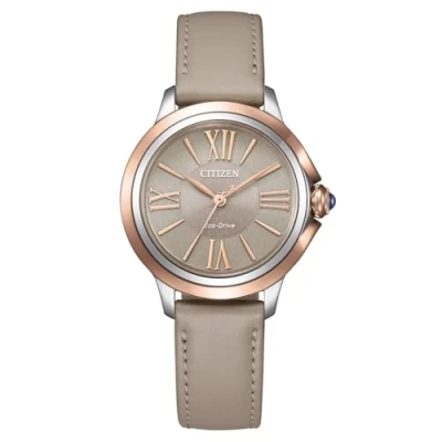 Afbeelding van Citizen EM1166 01Z Horloge Leer Grijs Ø 30 mm
