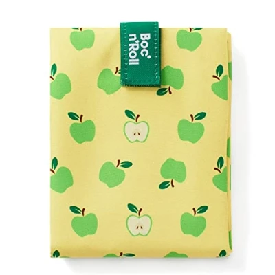 Afbeelding van Roll&#039;eat ® Boc&#039;n&#039;Roll Fruit Design appel herbruikbare en wasbare sandwichverpakking milieuvriendelijke BPA vrije voedselbox stoffen zak om te snacks