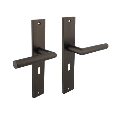 Afbeelding van Intersteel Deurkruk Bastian op schild 245x45 mm sleutelgat 56 antracietgrijs